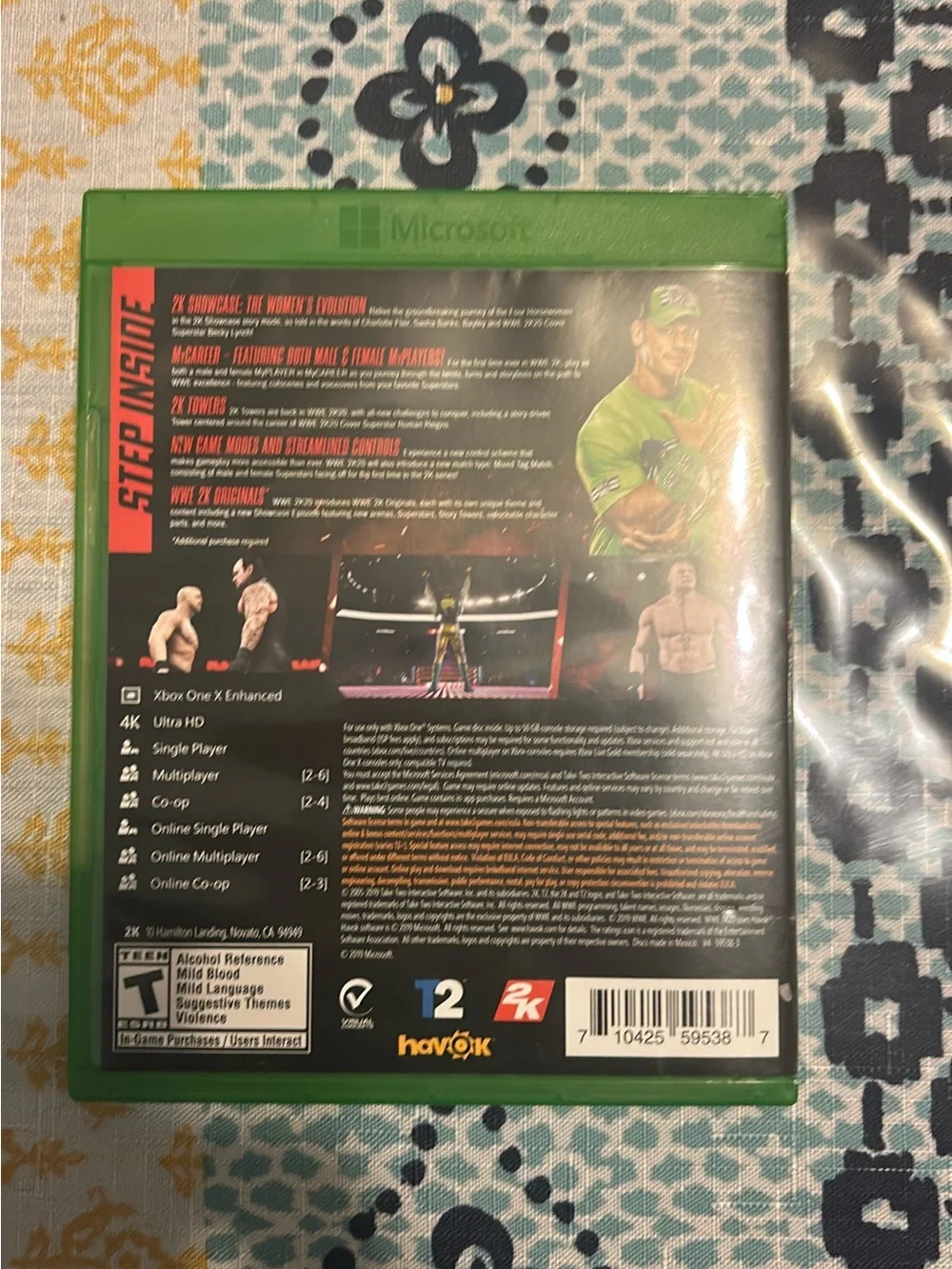 Microsoft Xbox One WWE 2K20 Game with Green Case